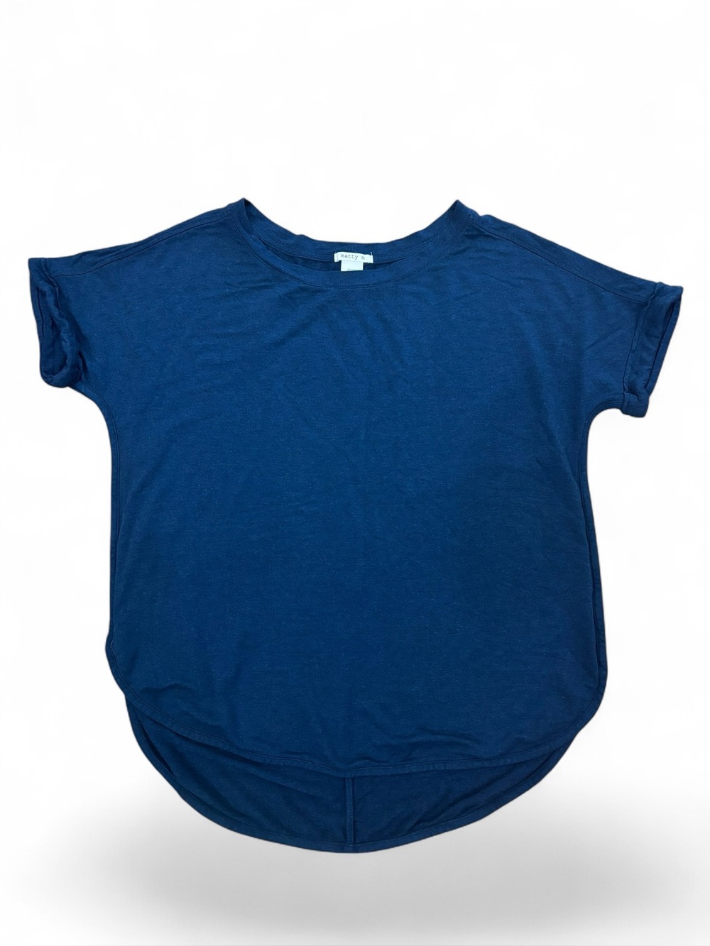 Matty M deep blue Short Sleeve Crewneck Tee size L